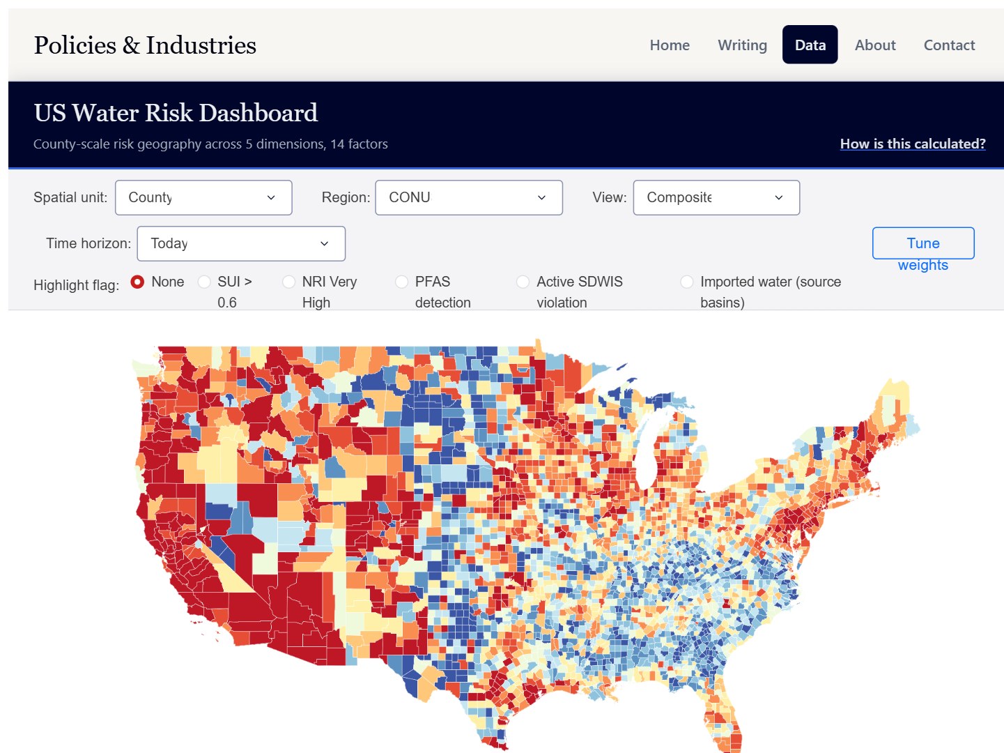 US Water Risk Dashboard